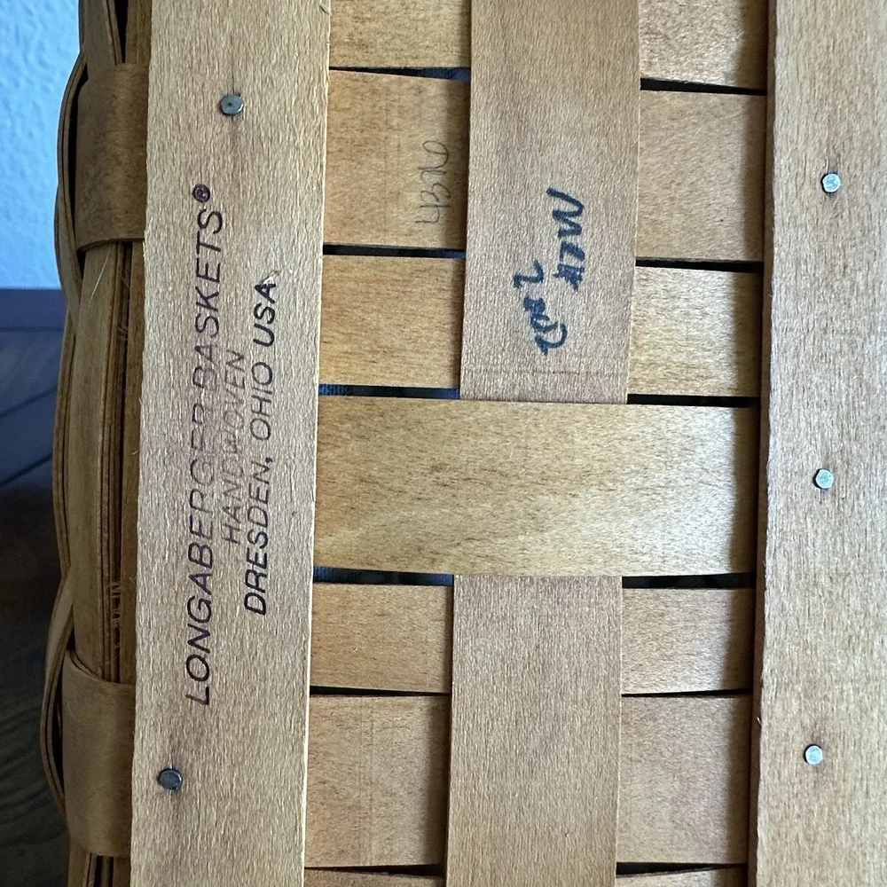 Longaberger 2002‎ Spring Basket 10.5 Inch Handle American Holly Tree Liner New